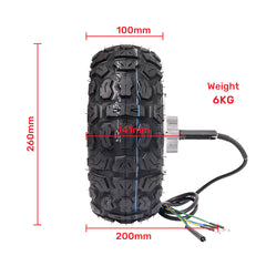 10 inch Electric Brushless Geared Hub Motor With Off-Road Tire