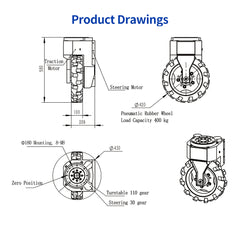 Heavy-Duty Agricultural Steering Drive 48V1000W 3000rpm motor